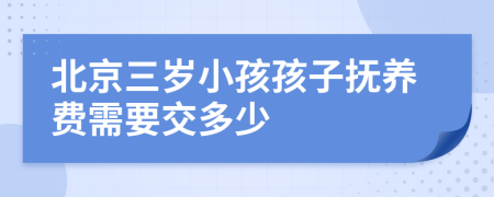 北京三岁小孩孩子抚养费需要交多少