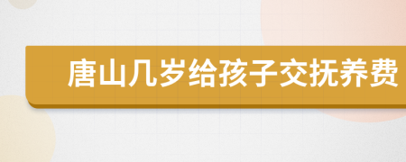 唐山几岁给孩子交抚养费