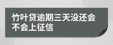 竹叶贷逾期三天没还会不会上征信