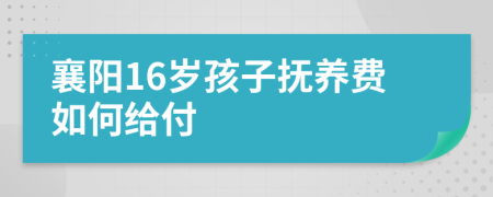 襄阳16岁孩子抚养费如何给付