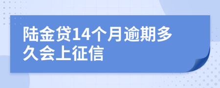 陆金贷14个月逾期多久会上征信