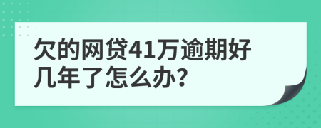 欠的网贷41万逾期好几年了怎么办？