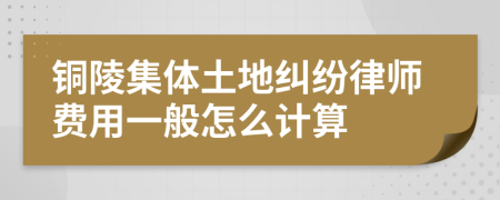 铜陵集体土地纠纷律师费用一般怎么计算