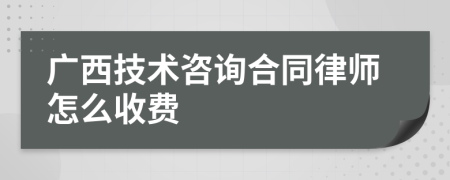 广西技术咨询合同律师怎么收费