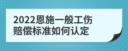 2022恩施一般工伤赔偿标准如何认定