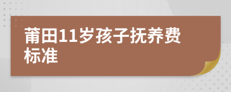 莆田11岁孩子抚养费标准
