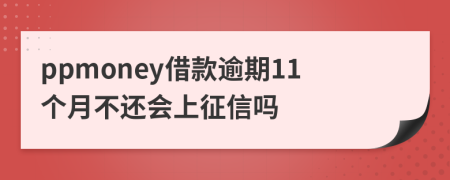 ppmoney借款逾期11个月不还会上征信吗