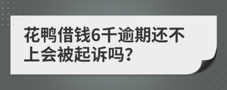 花鸭借钱6千逾期还不上会被起诉吗？