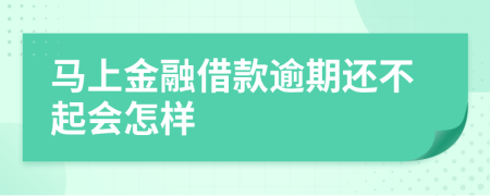 马上金融借款逾期还不起会怎样