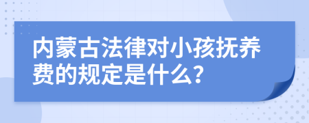 内蒙古法律对小孩抚养费的规定是什么？