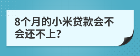 8个月的小米贷款会不会还不上？