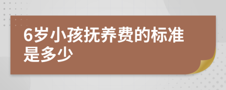 6岁小孩抚养费的标准是多少