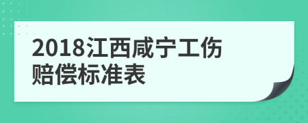 2018江西咸宁工伤赔偿标准表