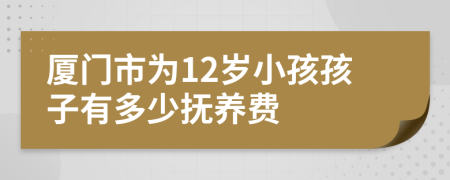 厦门市为12岁小孩孩子有多少抚养费