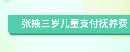 张掖三岁儿童支付抚养费