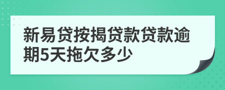 新易贷按揭贷款贷款逾期5天拖欠多少