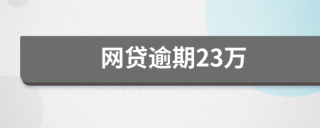 网贷逾期23万
