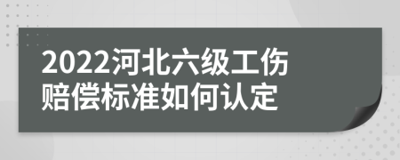 2022河北六级工伤赔偿标准如何认定