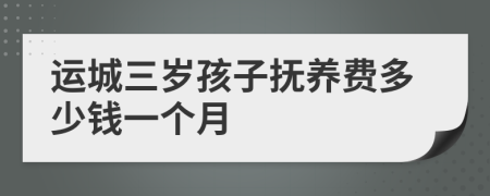 运城三岁孩子抚养费多少钱一个月