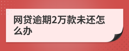 网贷逾期2万款未还怎么办
