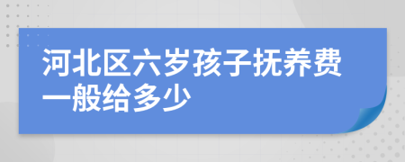 河北区六岁孩子抚养费一般给多少