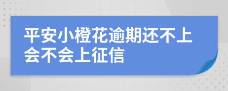 平安小橙花逾期还不上会不会上征信