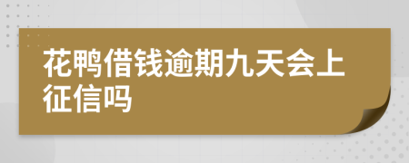 花鸭借钱逾期九天会上征信吗