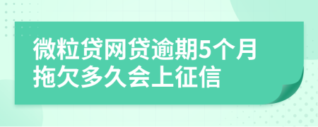 微粒贷网贷逾期5个月拖欠多久会上征信