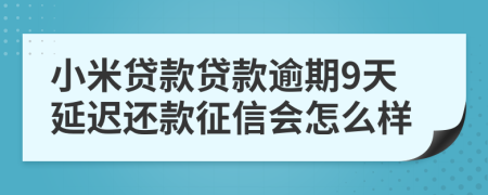 小米贷款贷款逾期9天延迟还款征信会怎么样