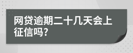 网贷逾期二十几天会上征信吗?