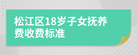 松江区18岁子女抚养费收费标准