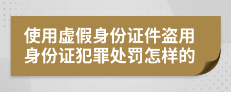 使用虚假身份证件盗用身份证犯罪处罚怎样的