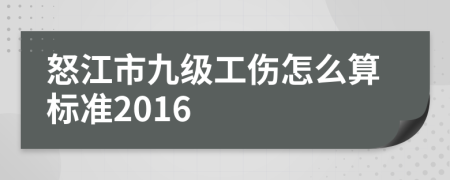 怒江市九级工伤怎么算标准2016