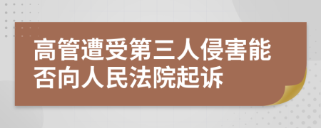 高管遭受第三人侵害能否向人民法院起诉
