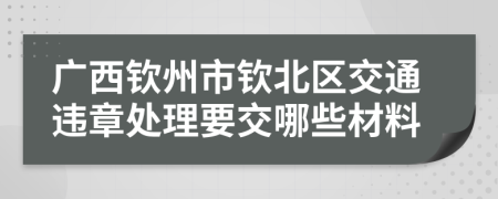 广西钦州市钦北区交通违章处理要交哪些材料