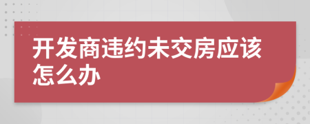 开发商违约未交房应该怎么办