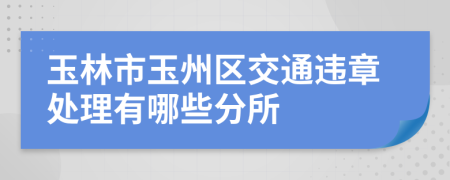 玉林市玉州区交通违章处理有哪些分所