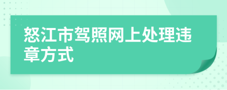 怒江市驾照网上处理违章方式