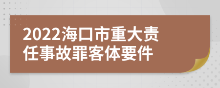 2022海口市重大责任事故罪客体要件