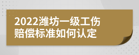 2022潍坊一级工伤赔偿标准如何认定