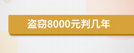 盗窃8000元判几年