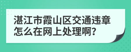 湛江市霞山区交通违章怎么在网上处理啊？