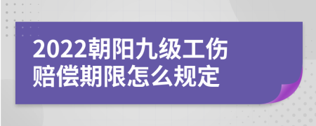 2022朝阳九级工伤赔偿期限怎么规定