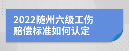 2022随州六级工伤赔偿标准如何认定