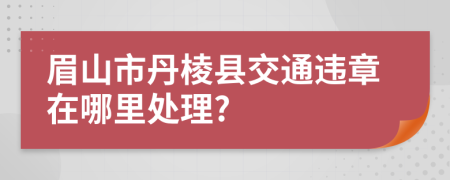 眉山市丹棱县交通违章在哪里处理?