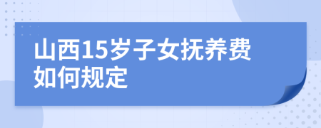 山西15岁子女抚养费如何规定