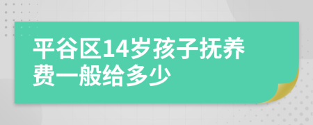 平谷区14岁孩子抚养费一般给多少