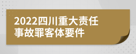 2022四川重大责任事故罪客体要件