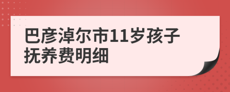 巴彦淖尔市11岁孩子抚养费明细