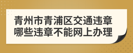 青州市青浦区交通违章哪些违章不能网上办理